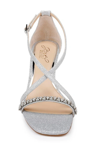 Jewel Badgley Mischka Women's Adelynn Crisscross Strap Wedge Evening Sandals In Silver