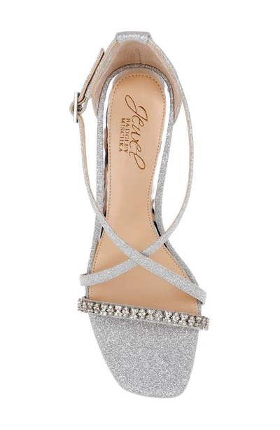 Jewel Badgley Mischka Women's Adelynn Crisscross Strap Wedge Evening Sandals In Silver