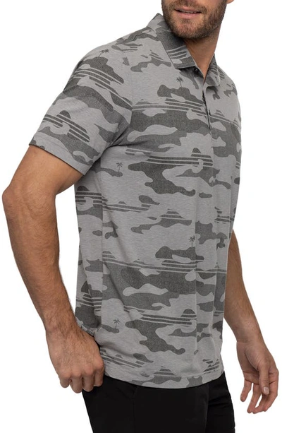 Shop Travismathew Beachside Stealth Camo Polo In Heather Grey