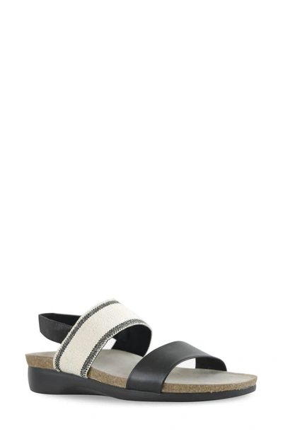 Shop Munro Pisces Sandal In Black/ White Novelty