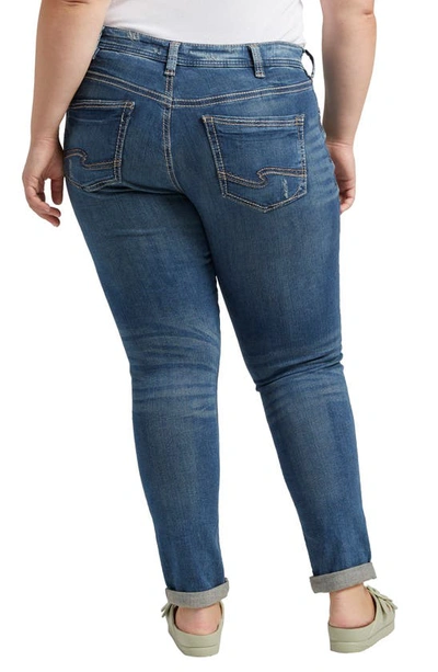 Silver Jeans Co. Distressed Girlfriend Jeans In Indigo