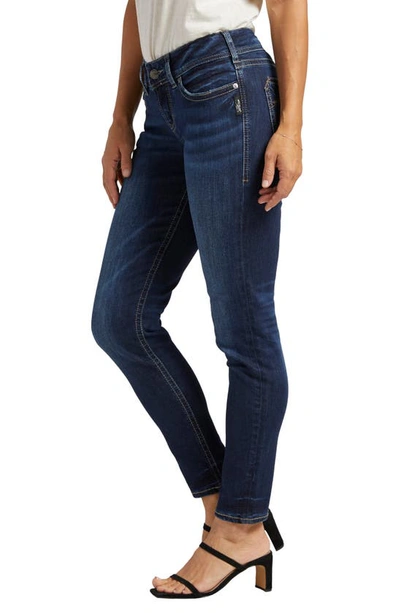 Shop Silver Jeans Co. Suki Distressed Skinny Fit Jeans In Indigo