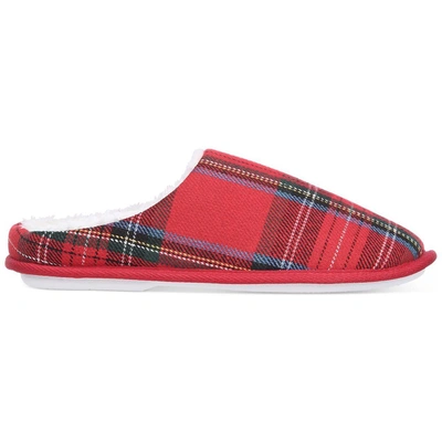 Shop Club Room Mens Flannel Plaid Slide Slippers In Red