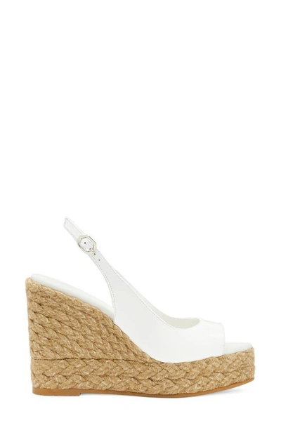 Shop Stuart Weitzman Island Espadrille Wedge Sandal In White/ Natural