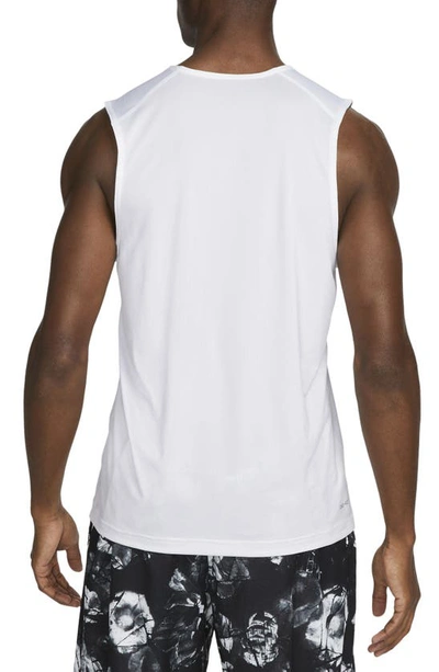 Nike Men's Ready Relaxed-fit Dri-fit Fitness Tank, Regular & Big & Tall In White/black