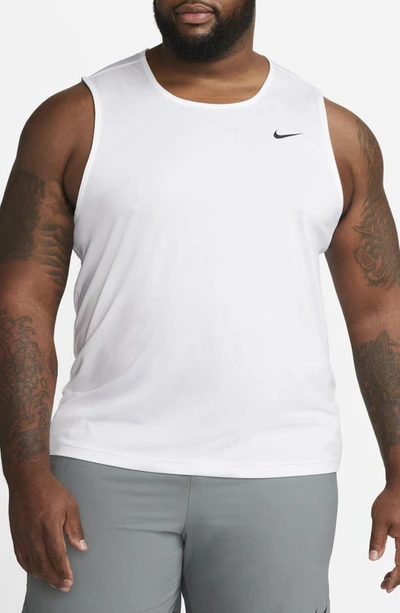 Nike Men's Ready Relaxed-fit Dri-fit Fitness Tank, Regular & Big & Tall In White/black