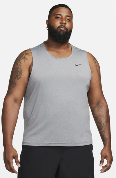 Shop Nike Dri-fit Ready Tank In Smoke Grey/ Heather/ Black