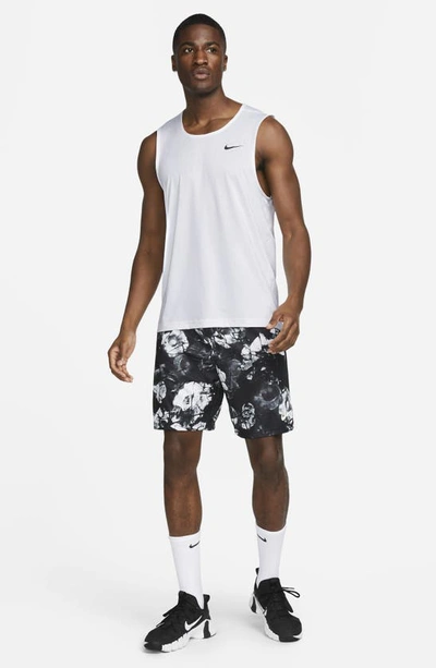 Nike Men's Ready Relaxed-fit Dri-fit Fitness Tank, Regular & Big & Tall In White/black