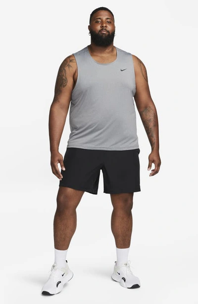 Shop Nike Dri-fit Ready Tank In Smoke Grey/ Heather/ Black