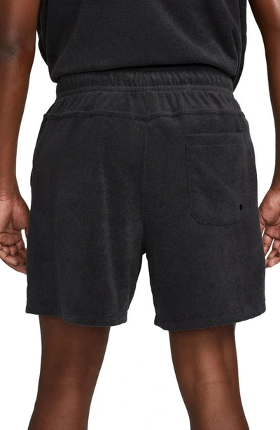 Shop Nike Club Terry Flow Shorts In Black/ White
