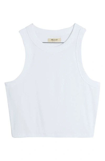 Shop Madewell Brightside Crop Tank In Eyelet White