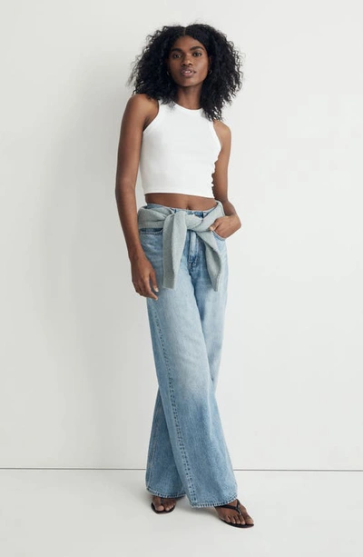 Shop Madewell Brightside Crop Tank In Eyelet White