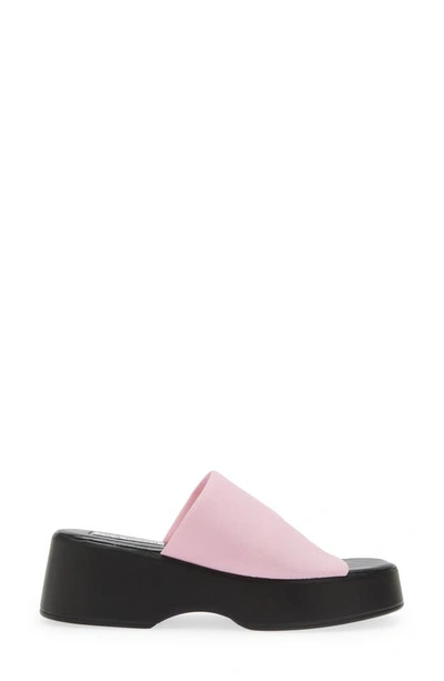 Shop Steve Madden Slinky 30 Platform Slide Sandal In Pink/ Black