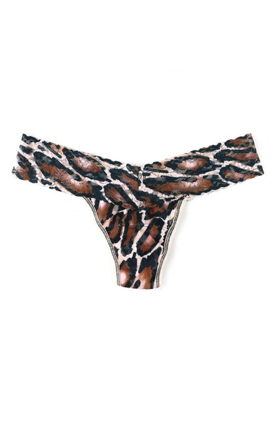Shop Hanky Panky Print Lace Low Rise Thong In Natural Rhythm