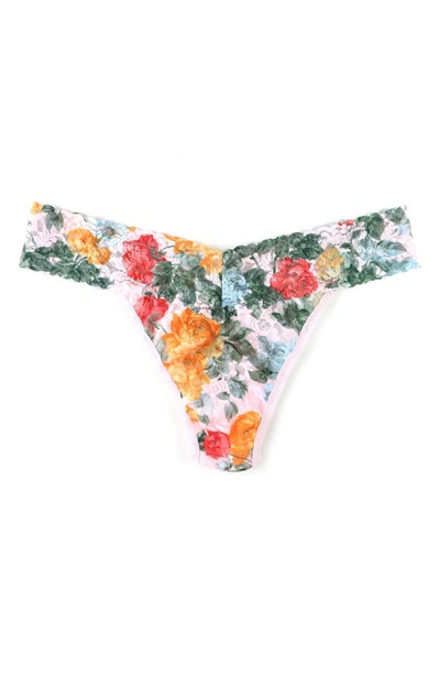 Shop Hanky Panky Print Lace Original Rise Thong In Lost Promises