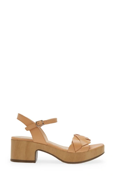 Wonders Platform Sandal In Sand Leather