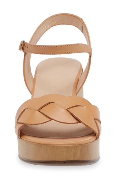 Wonders Platform Sandal In Sand Leather