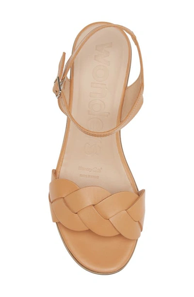 Wonders Platform Sandal In Sand Leather