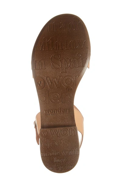 Wonders Platform Sandal In Sand Leather