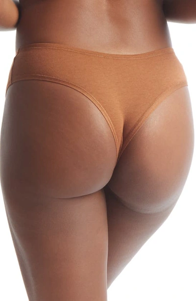 Shop Hanky Panky Playstretch Natural Rise Thong In Macchiato