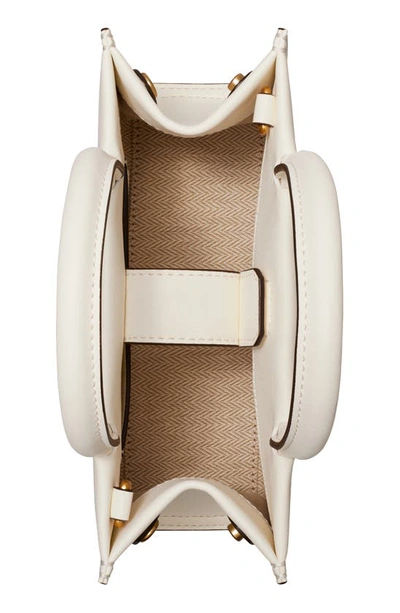 Tory Burch Mini Ella Faux Leather Tote In Warm White