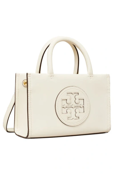 Tory Burch Mini Ella Faux Leather Tote In Warm White