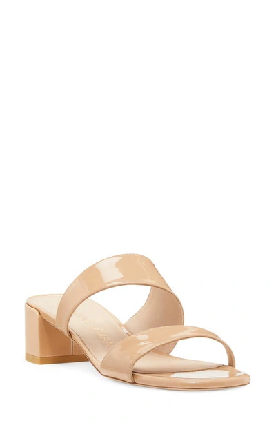 Shop Stuart Weitzman Miami Block Heel Sandal In Adobe