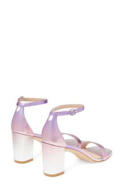 Shop Stuart Weitzman Nudistcurve 75 Block Heel Sandal In Lilac Multi