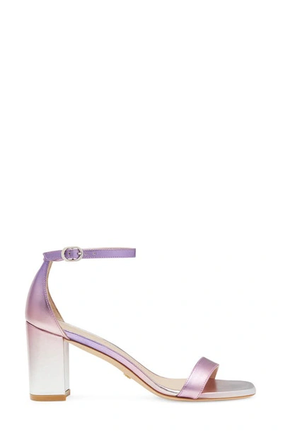 Shop Stuart Weitzman Nudistcurve 75 Block Heel Sandal In Lilac Multi