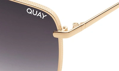 Quay Hot Take 51mm Gradient Aviator Sunglassess In Gold/ Smoke