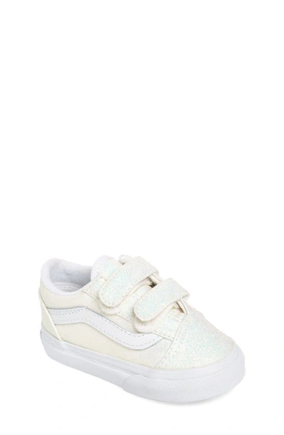 Shop Vans Kids' Old Skool V Sneaker In Glitter White