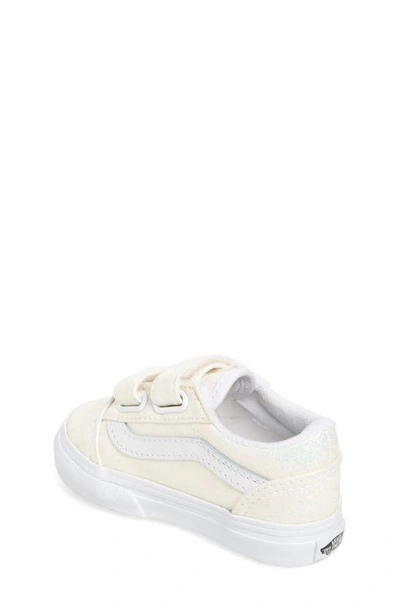 Shop Vans Kids' Old Skool V Sneaker In Glitter White