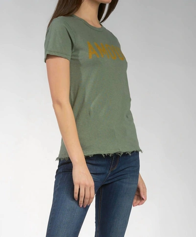 Shop Elan Amour Graphic Linen Top In Olive In Green