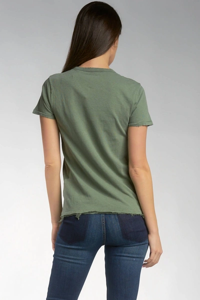 Shop Elan Amour Graphic Linen Top In Olive In Green