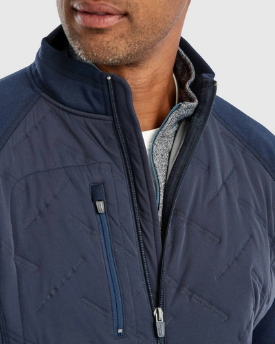 Shop Johnnie-o Men Mario Mixed Media Jacket In Twilight In Blue