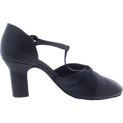 Shop Capezio Heel Flex Character Womens Leather T-bar Block Heels In Black
