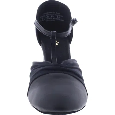 Capezio Heel Flex Character Womens Leather T-bar Block Heels In Black