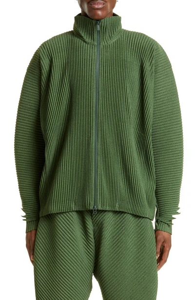 Shop Issey Miyake Serrate Pleated Jacket In 62-green