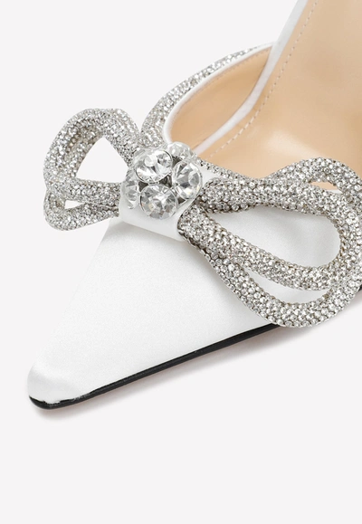 Mach&mach Mach E Mach Satin Pumps With Crystals In White