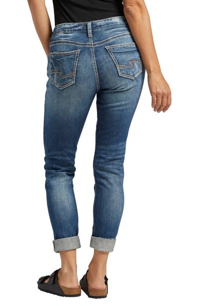 Silver Jeans Co. Girlfriend Distressed Jeans In Indigo