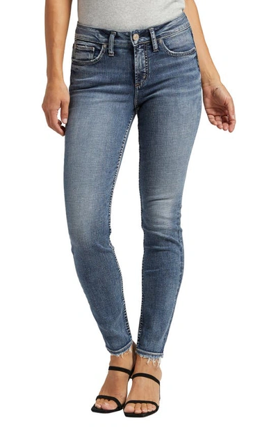 Silver Jeans Co. Women's Suki Stretchy Mid Rise Curvy Skinny Jeans In Indigo