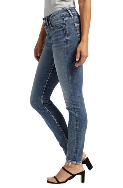 Silver Jeans Co. Women's Suki Stretchy Mid Rise Curvy Skinny Jeans In Indigo