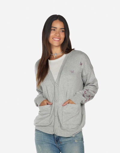 Lauren Moshi Jamila Butterfly Lip In Heather Grey