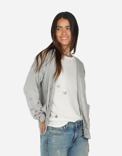 Lauren Moshi Jamila Butterfly Lip In Heather Grey