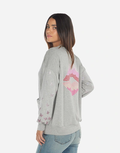 Lauren Moshi Jamila Butterfly Lip In Heather Grey