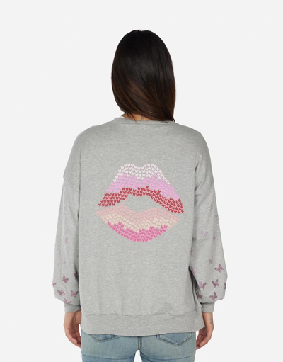 Lauren Moshi Jamila Butterfly Lip In Heather Grey