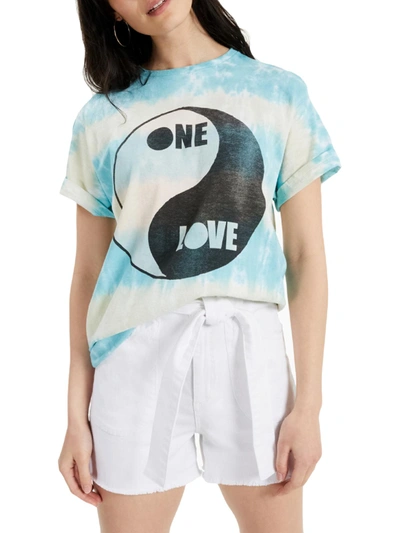 Shop Junk Food One Love Womens Tie Dye Graphic T-shirt In Blue