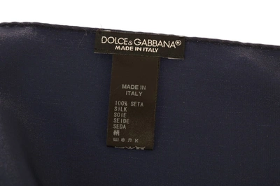 Shop Dolce & Gabbana Blue 100% Silk Square Men Handkerchief Men's Scarf