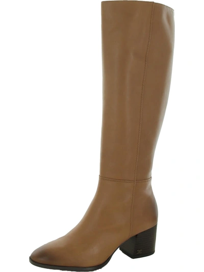 Shop Sam Edelman Kerby Womens Leather Tall Knee-high Boots In Brown