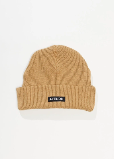 Shop Afends Recycled Knit Beanie In Brown